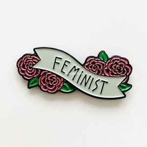 8/$40 Floral Feminist Banner Enamel Pin